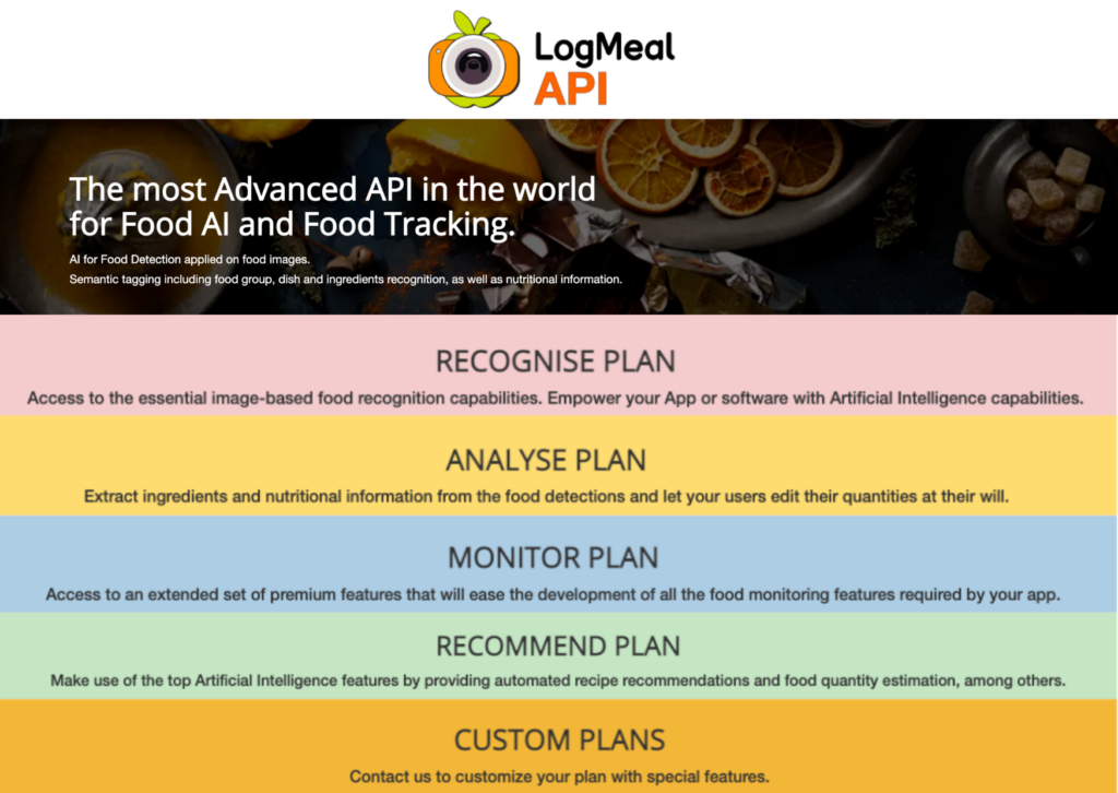 Plans de l’API de logmeal